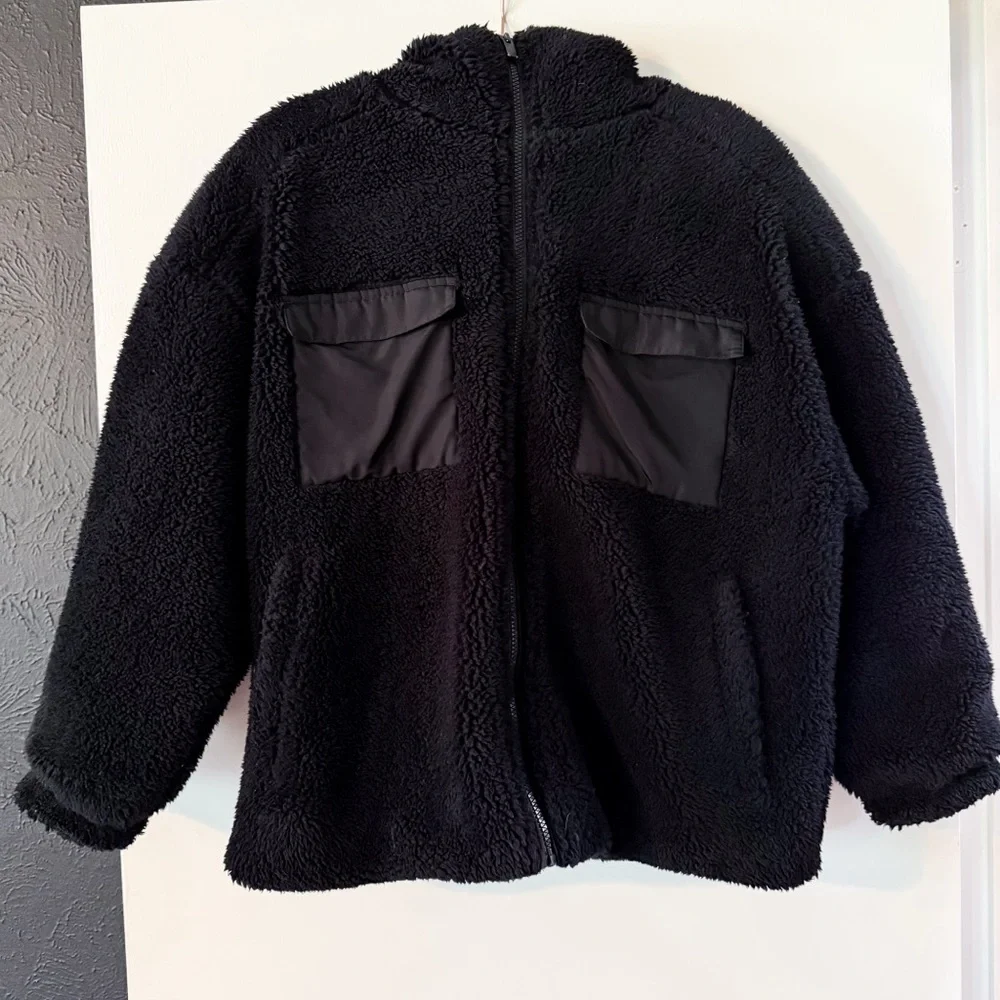 Alo Yoga Cargo Sherpa Jacket Black Size Small